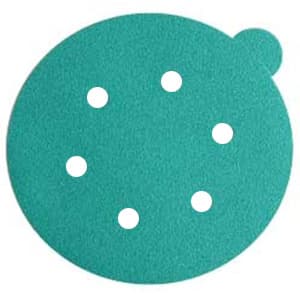 6" Emerald PSA 220 Grit L01711 6 Holes Sanding Disc, Aluminum Oxide on Film (100/Box)