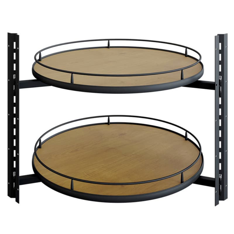 27" VS COR® Wheel Pro Full-Circle Shaped 2 Tray Scalea Lazy Susan, Maple