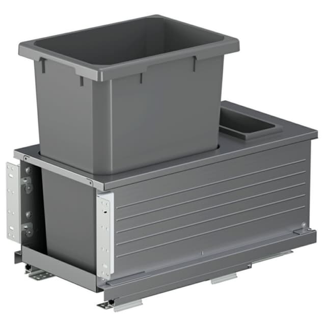 Vauth-Sagel Bottom Mount Trash Pullout, ENVI BMT Planero Series, 50 Quart Single Bin, for 15" Openings