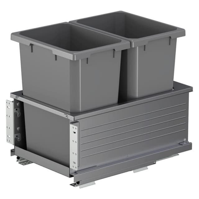 Vauth-Sagel Bottom Mount Trash Pullout, ENVI BMT Planero Series, Double 35 Quart Bins, for 18" Openings