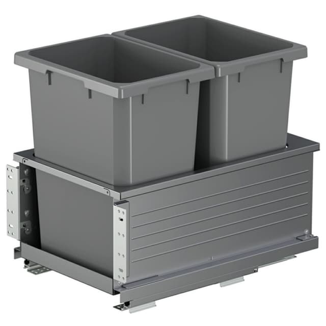Vauth-Sagel Bottom Mount Trash Pullout, ENVI BMT Planero Series, Double 50 Quart Bins, for 18" Openings