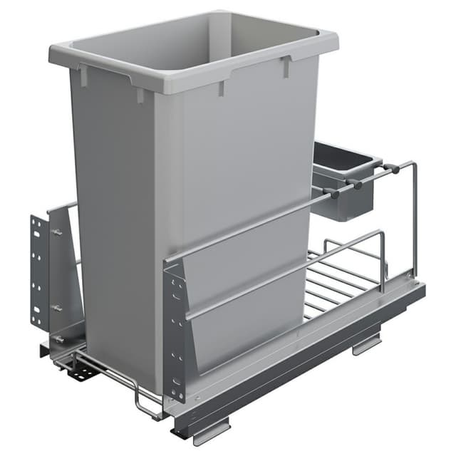 Vauth-Sagel Bottom Mount Trash Pullout, ENVI BMT Saphir Series, Single 35 Quart Bin, for 15" Openings
