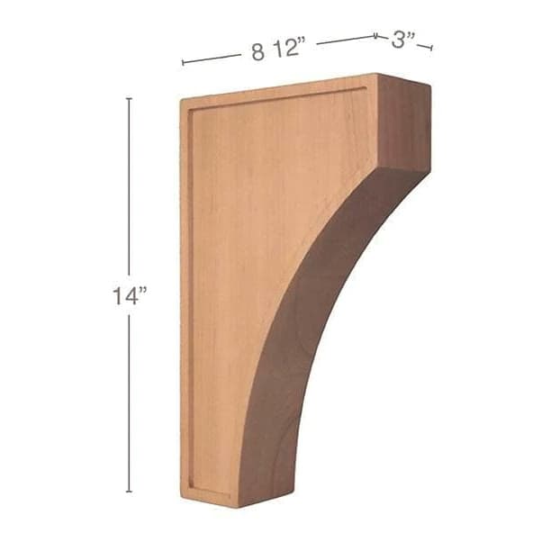 14" x 8-1/2" x 3" Mission Large Corbel, Cherry