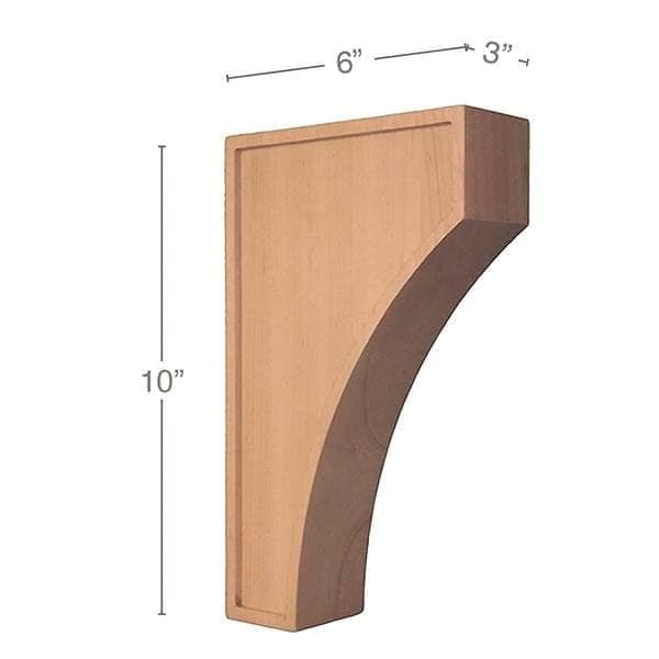 10" x 6" x 3" Mission Medium Corbel, Maple