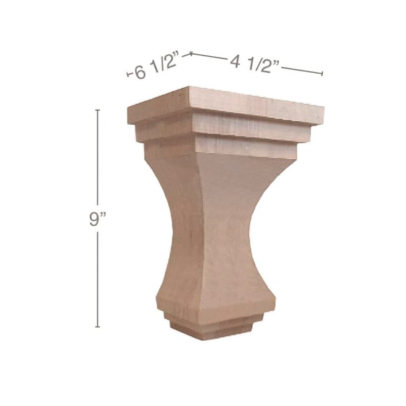 9" x 4-1/2" x 6-1/2" Metro Medium Corbel, Maple