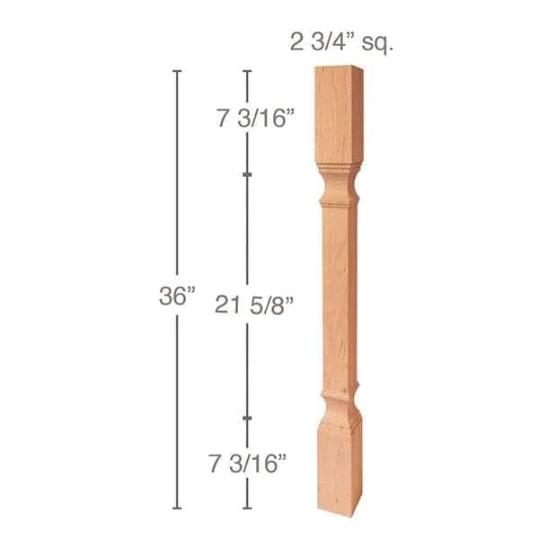 36" x 2-3/4" x 2-3/4" Metro Island Column, Cherry