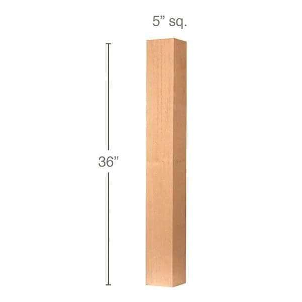 36" x 5" x 5" Contemporary Island Column, Alder
