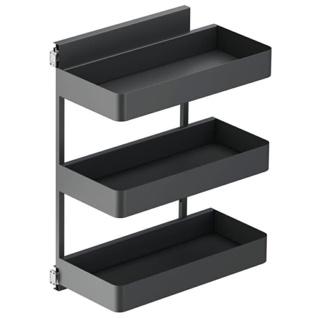 SUB Side Planero Base Cabinet Organizer, 3-Tier Carbon Steel Gray, Vauth-Sagel