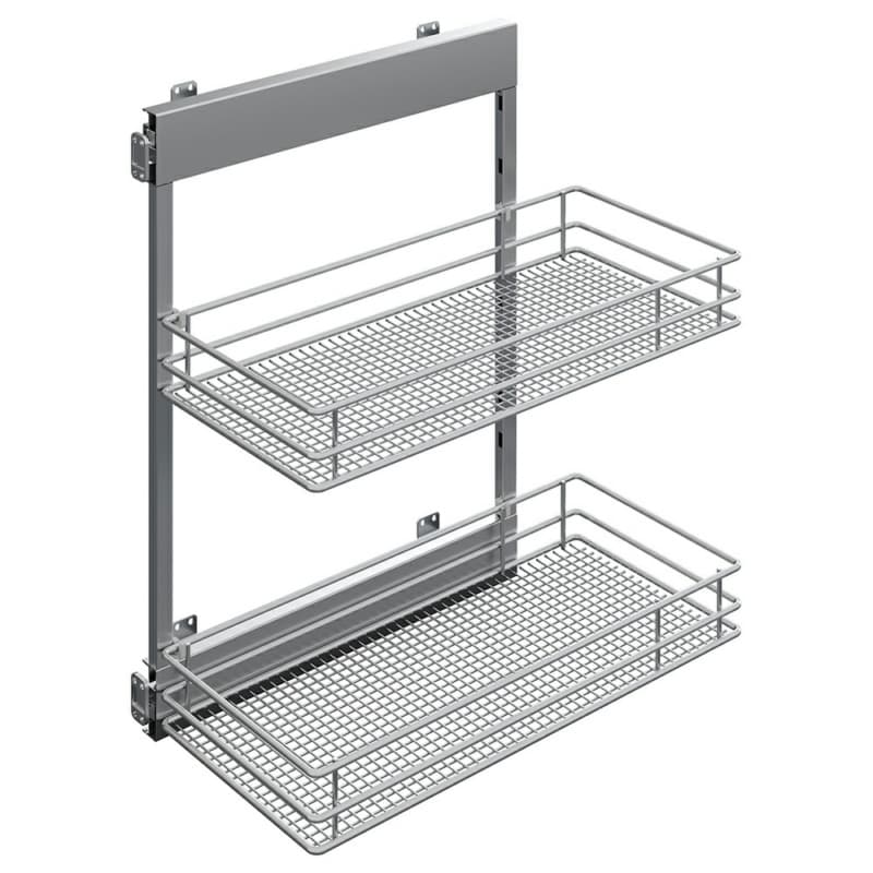 10.05" 2-Tier Saphir Base Cabinet Organizer with Soft-Closing, Platinum, 30.5" High