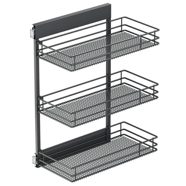 SUB Side Saphir Base Cabinet 2-Tier Organizer, Carbon Steel gray, Vauth-Sagel