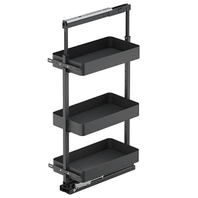 Vauth-Sagel TAL Pantry 3-Shelf Carbon Steel Gray Planero Basket Pull-Out