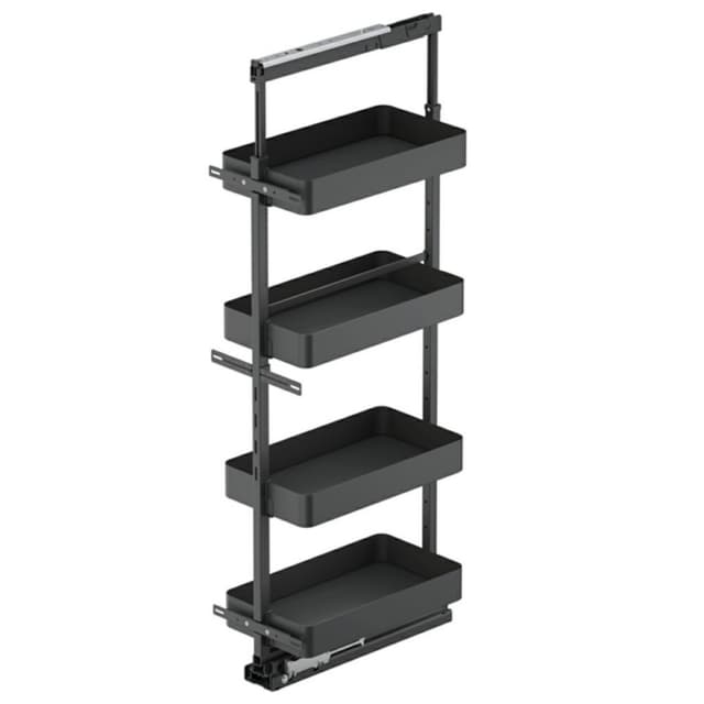 Vauth-Sagel TAL Pantry 4-Shelf Carbon Steel Gray Planero Basket Pull-Out