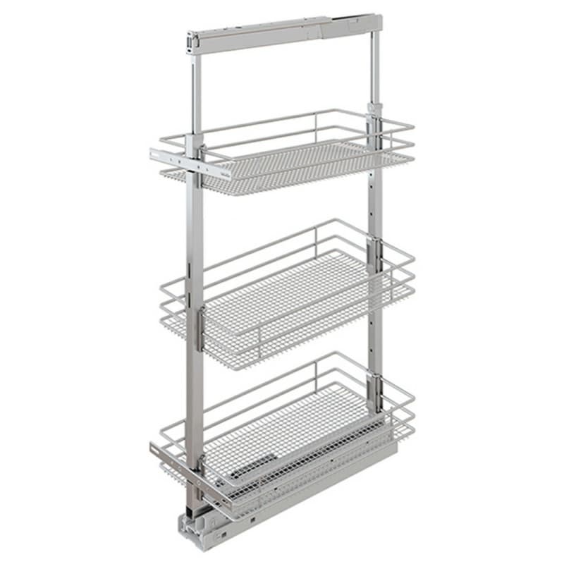 11.50" x 47.25" 3-Shelf Saphir Pantry Pull-Out with Soft-Closing, Platinum