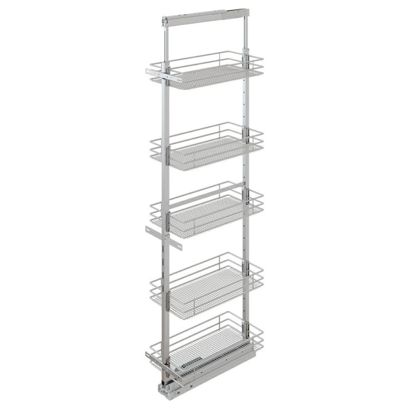 17.50" x 76.75" 5-Shelf Saphir Pantry Pull-Out with Soft-Closing, Platinum