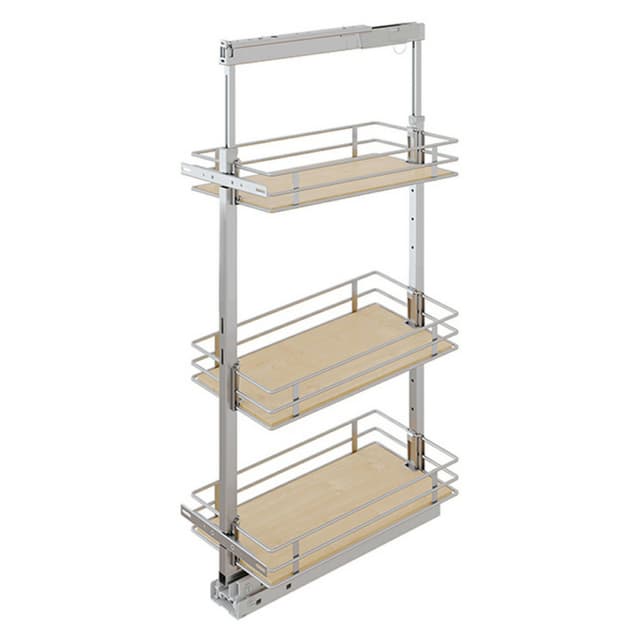 Vauth-Sagel TAL Pantry 3-Shelf Scalea Platinum/Maple Basket Pull-Out