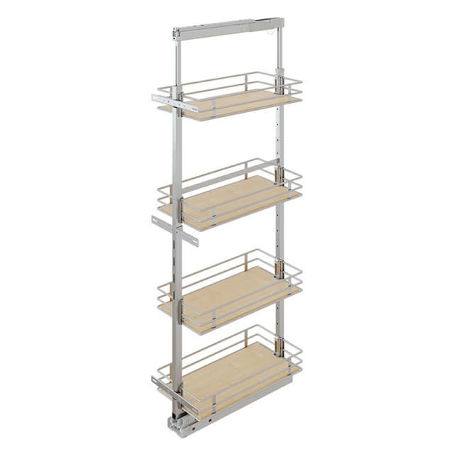 Vauth-Sagel TAL Pantry 4-Shelf Scalea Platinum/Maple Basket Pull-Out