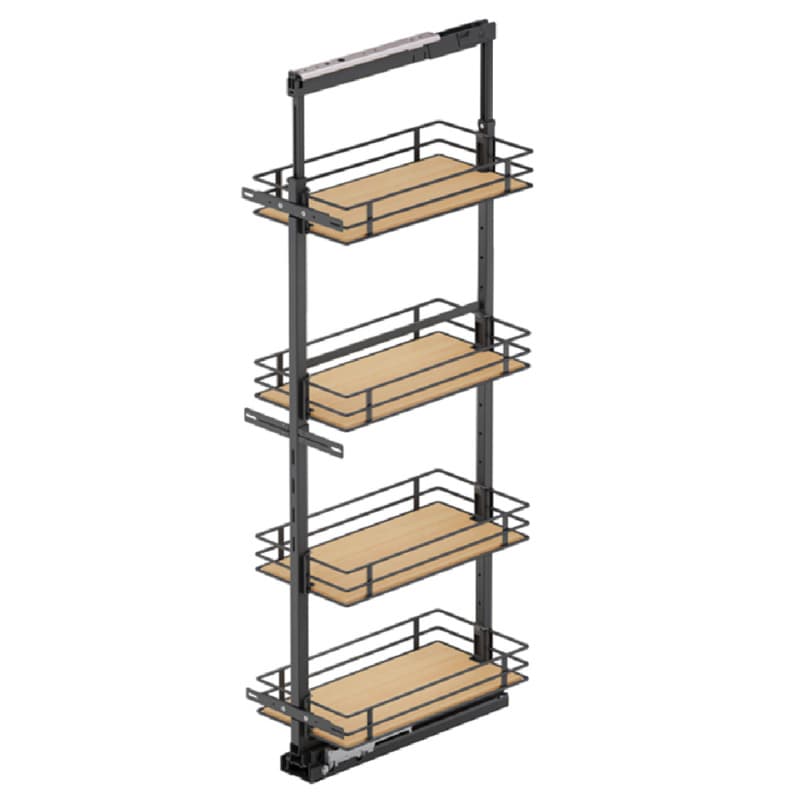 20.47" x 67" 4-Shelf Scalea Pullout Pantry with PAM and Soft-Closing, Maple
