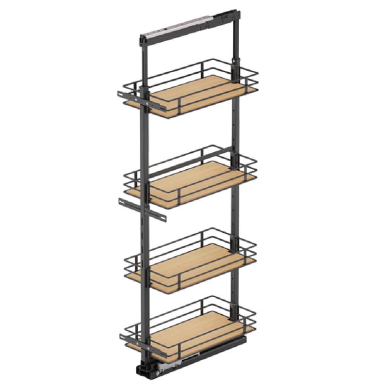 8.5" x 67" 4-Shelf Scalea Pullout Pantry with PAM and Soft-Closing, Maple