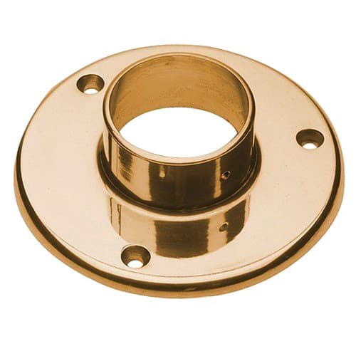 1-5/16" Diameter Closed Flange for Round Closet Rods, Dull Brass Finish
