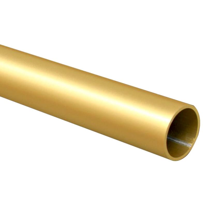 PRO 1-5/16" Diameter 96" Long 14 Ga Aluminum Round Closet Rod, Dull Brass Finish