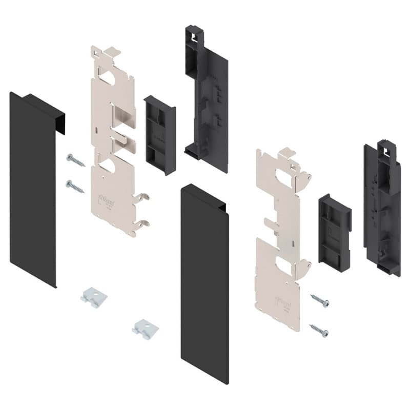 Legrabox Front Fixing Bracket Height C Interior Roll-Out for Design Element, Carbon Black Matte