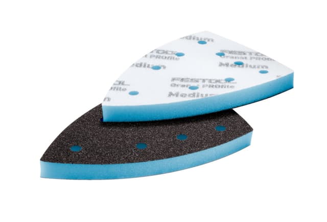 Festool, Foam Sanding Sheets, Delta 100 x 150 mm Hook and Loop Aluminum Oxide Granat PROfile