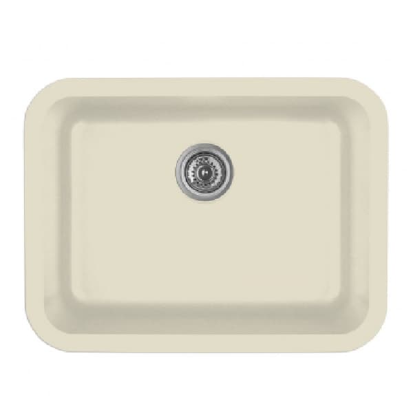 Q-320 Quartz Under Mount Single Bowl Kitchen Sink, 24-1/4" x 18-1/4" x 8-1/2", Bisque