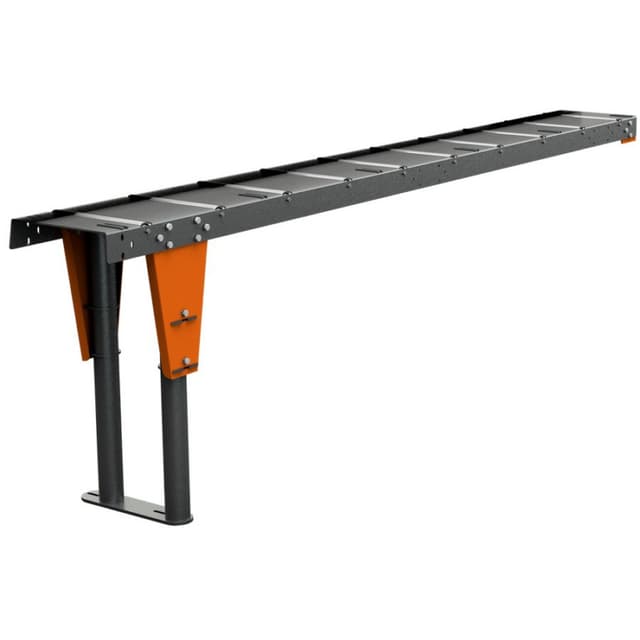 Material Handling Table, Plastic Roller with Tilted Brackets, Tiger Stop