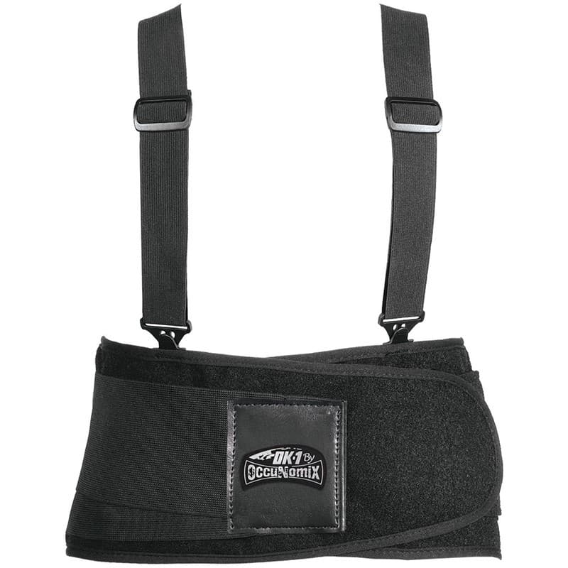 Back support with removable shoulder straps