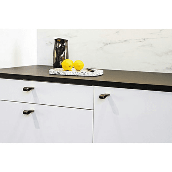 5/8" 2Z221 Series Cabinet Finger Pull, Polished Chrome/Black Leather Alt 1 - Image