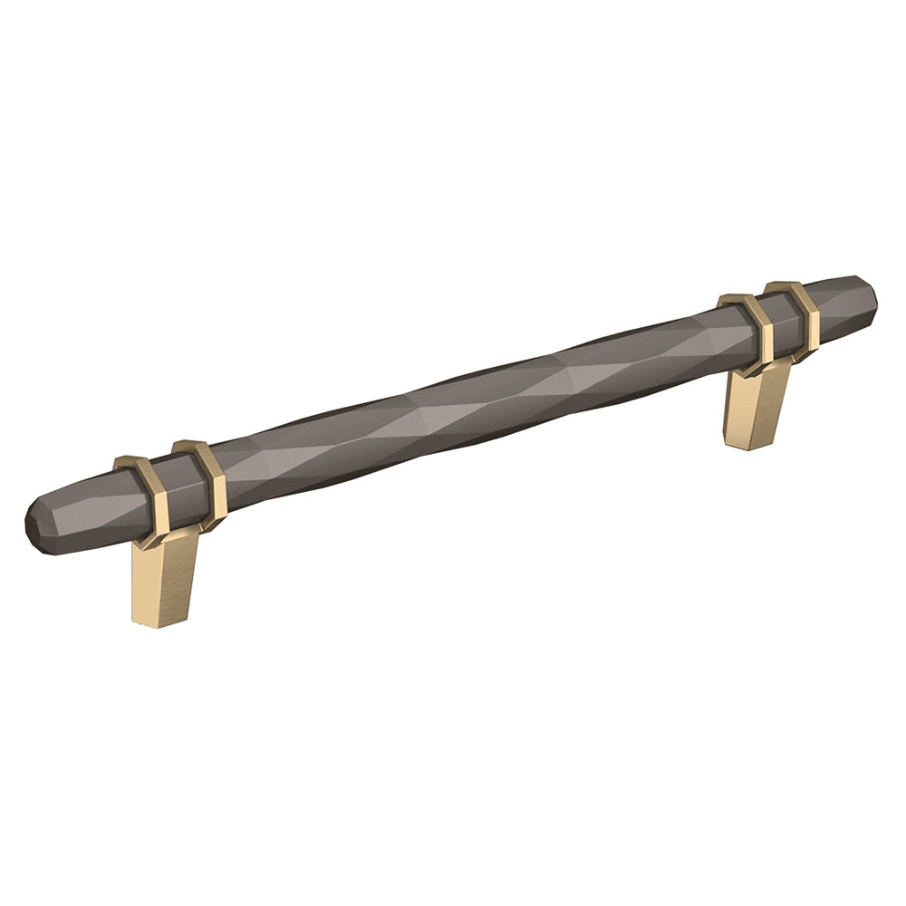 Carrione Bar Pull in Black Chrome/Golden Champagne finish by Amerock