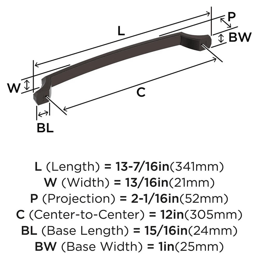 305mm Bellamy Appliance Pull, Oil-Rubbed Bronze Alt 1 - Image