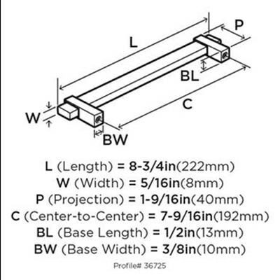 7-9/16" Mulino Cabinet Pull, Black Brushed Nickel/Black Nickel Alt 3 - Image