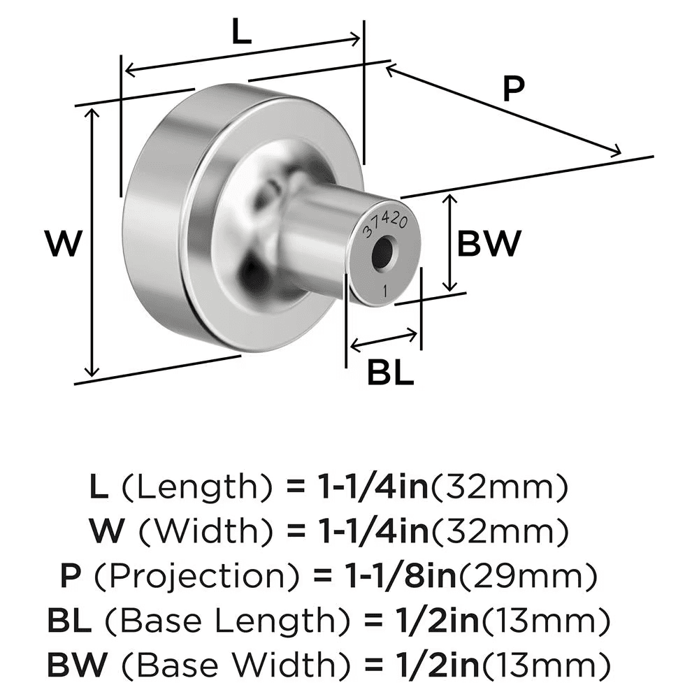 1-1/4" Merced Cabinet Knob, Polished Chrome Alt 1 - Image