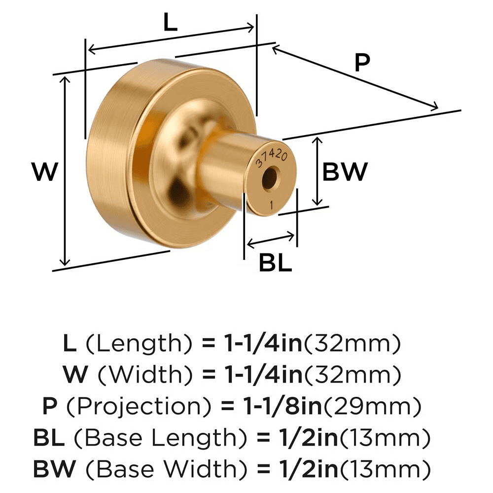 1-1/4" Merced Cabinet Knob, Champagne Bronze Alt 1 - Image