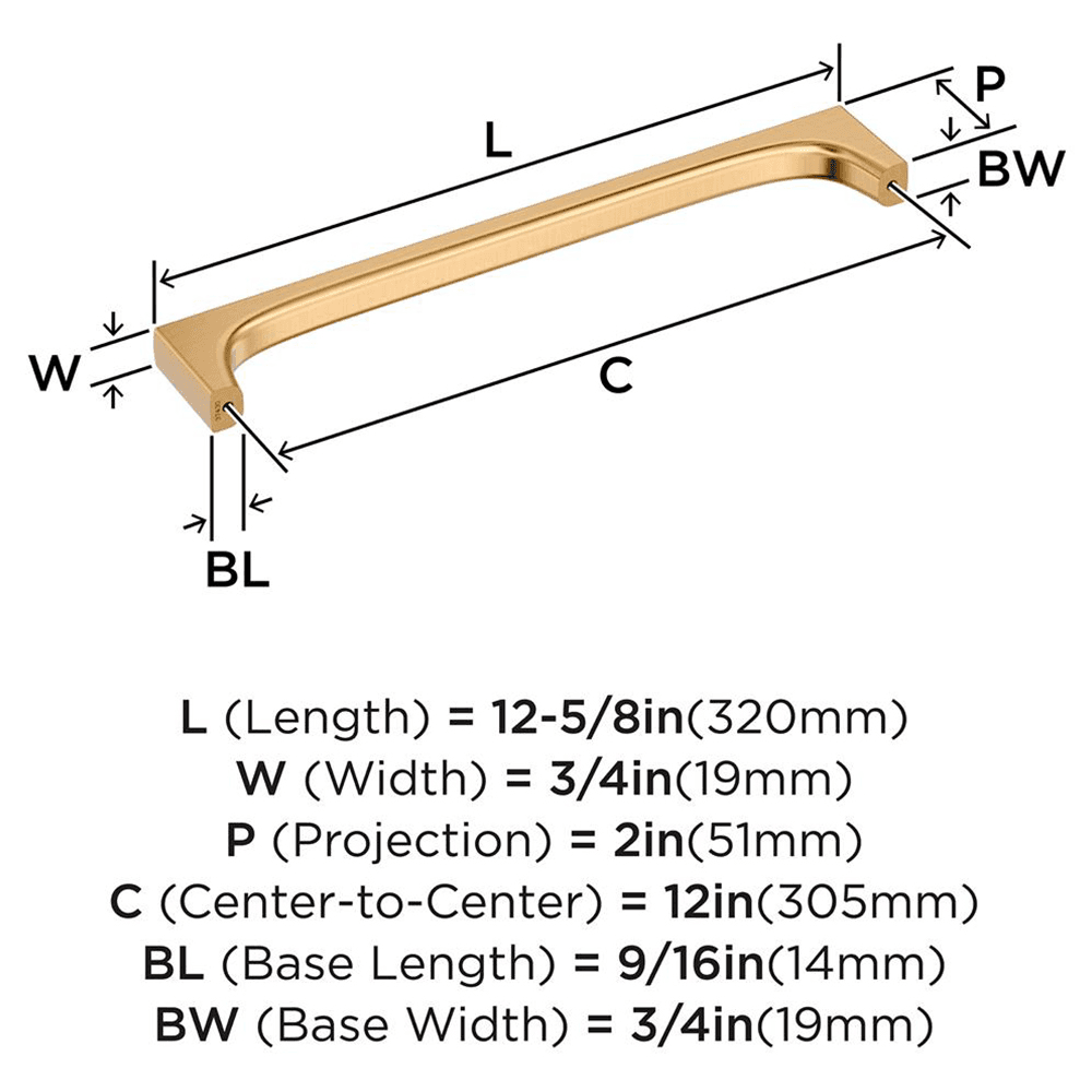 305mm Merced Appliance Pull, Champagne Bronze Alt 1 - Image