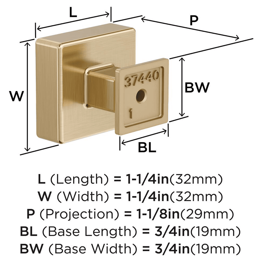 1-1/4" Lintel Cabinet Knob, Golden Champagne Alt 1 - Image