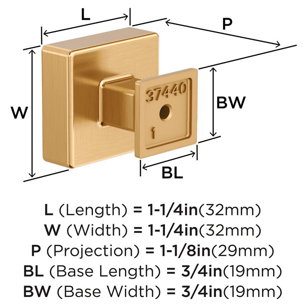 1-1/4" Lintel Cabinet Knob, Champagne Bronze Alt 1 - Image