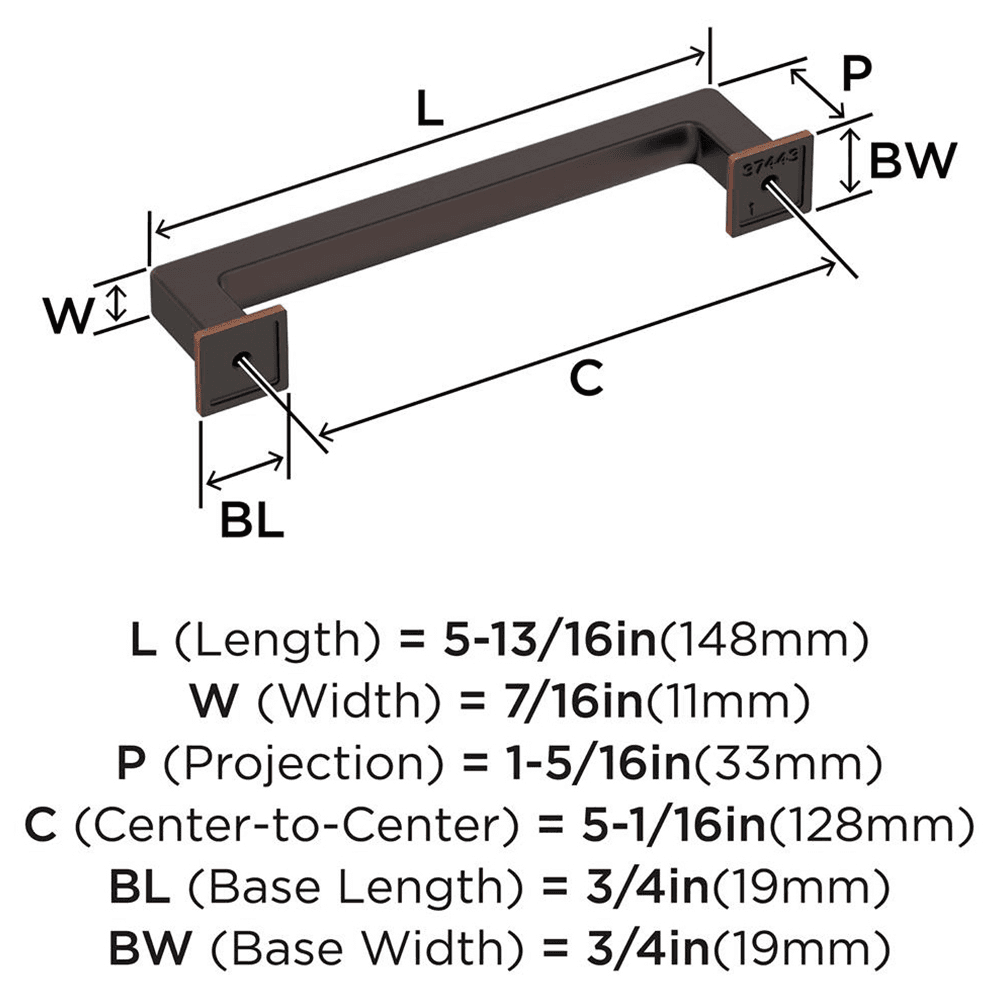 128mm Lintel Cabinet Pull, Oil-Rubbed Bronze Alt 1 - Image