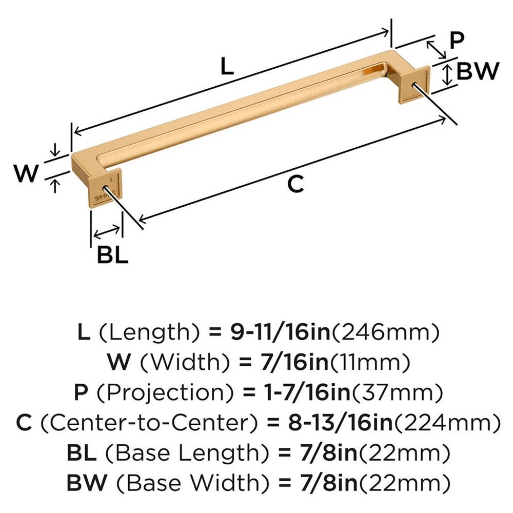 224mm Lintel Cabinet Pull, Champagne Bronze Alt 1 - Image