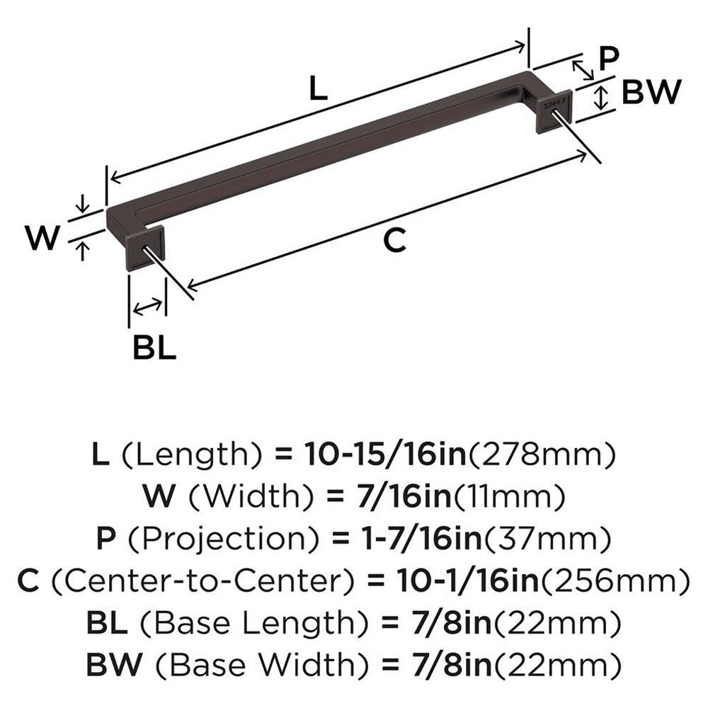 256mm Lintel Cabinet Pull, Oil-Rubbed Bronze Alt 1 - Image