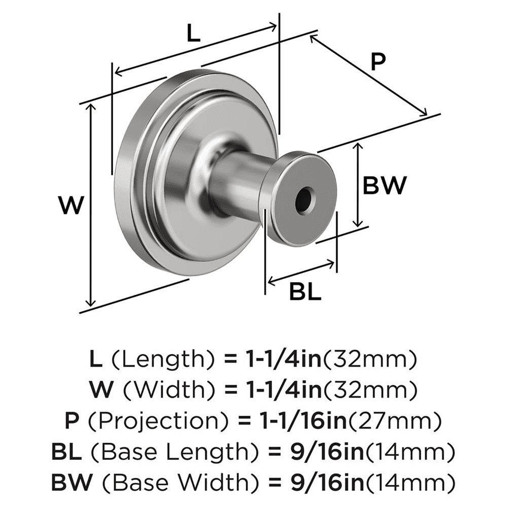 1-1/4" Faircrest Cabinet Knob, Polished Chrome Alt 1 - Image