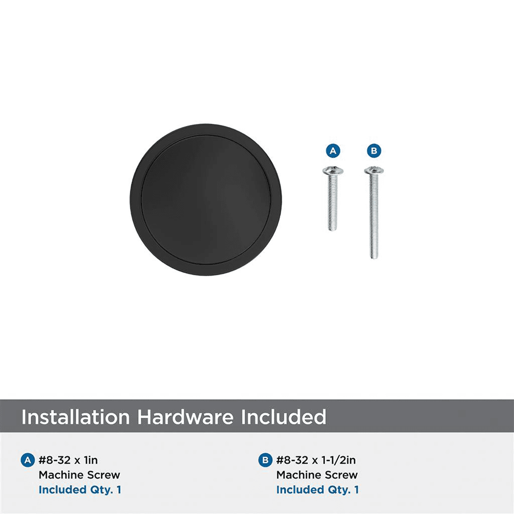 1-1/4" Faircrest Cabinet Knob, Matte Black Alt 2 - Image