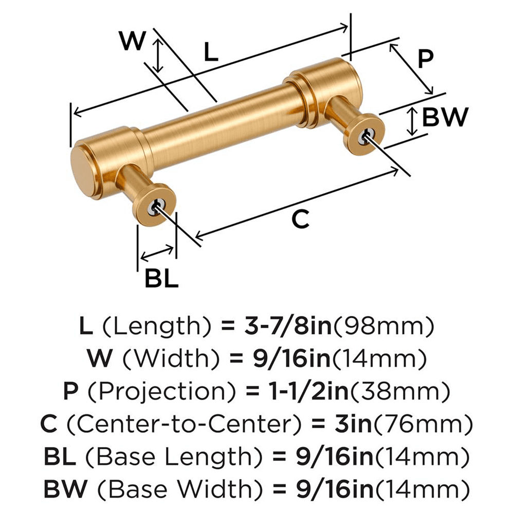 76mm Faircrest Cabinet Pull, Champagne Bronze Alt 1 - Image