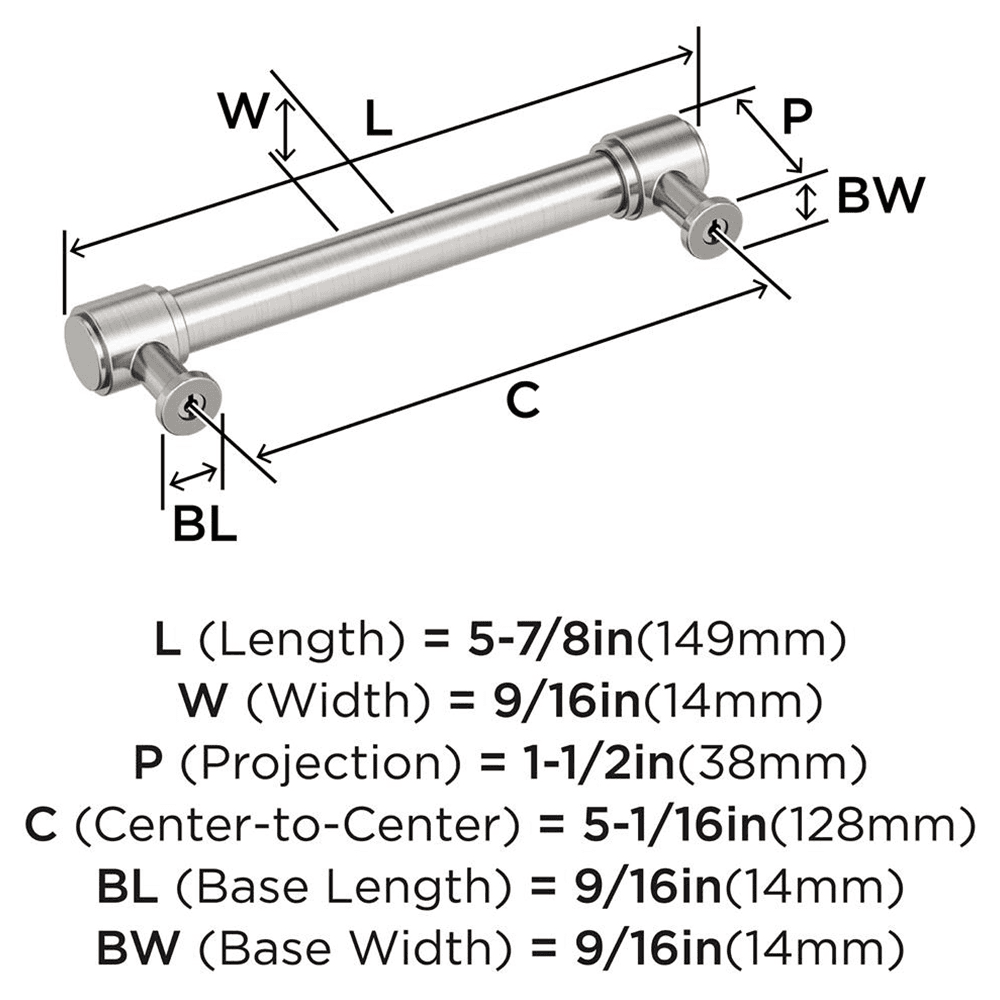 128mm Faircrest Cabinet Pull, Satin Nickel Alt 1 - Image