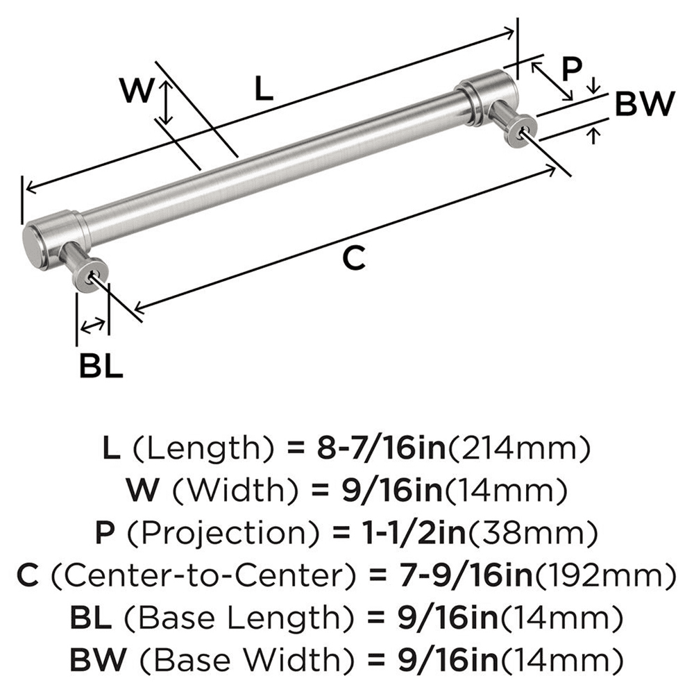192mm Faircrest Cabinet Pull, Satin Nickel Alt 1 - Image