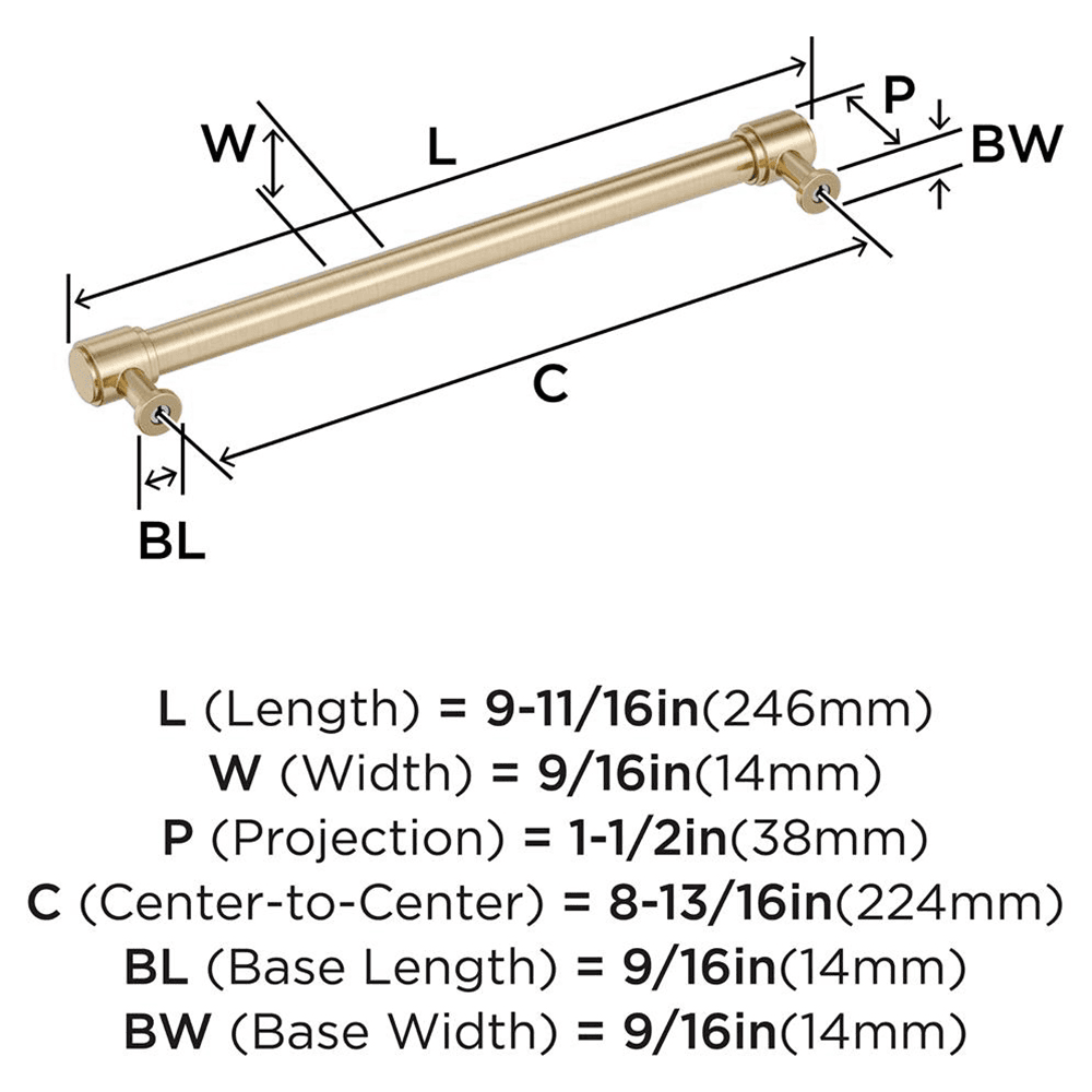 224mm Faircrest Cabinet Pull, Golden Champagne Alt 1 - Image
