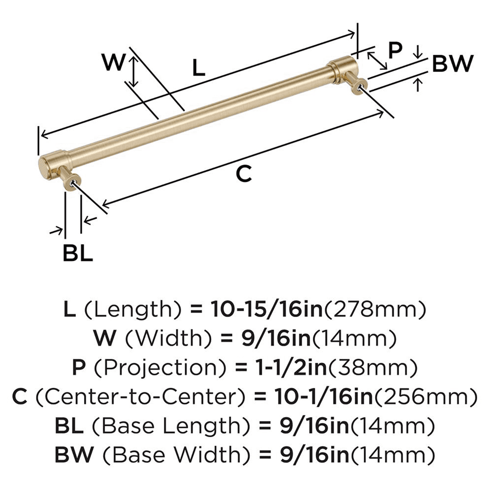 256mm Faircrest Cabinet Pull, Golden Champagne Alt 1 - Image