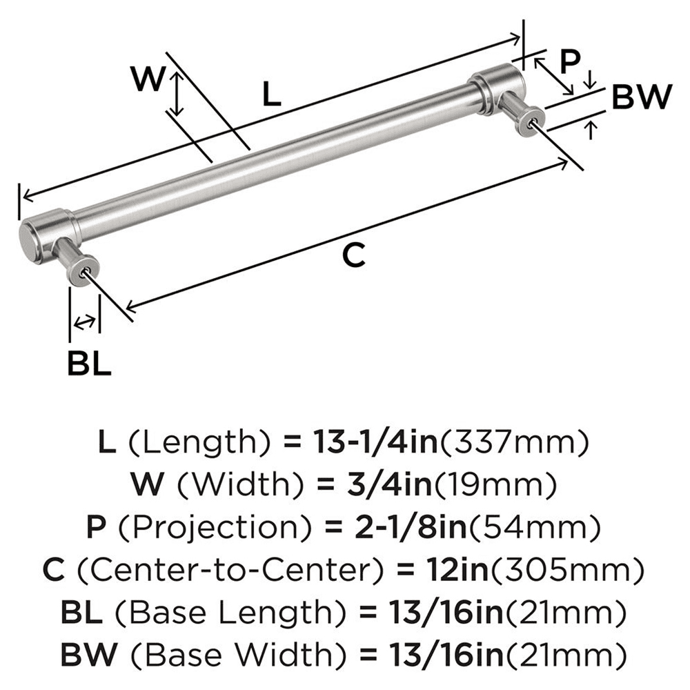 305mm Faircrest Appliance Pull, Satin Nickel Alt 1 - Image