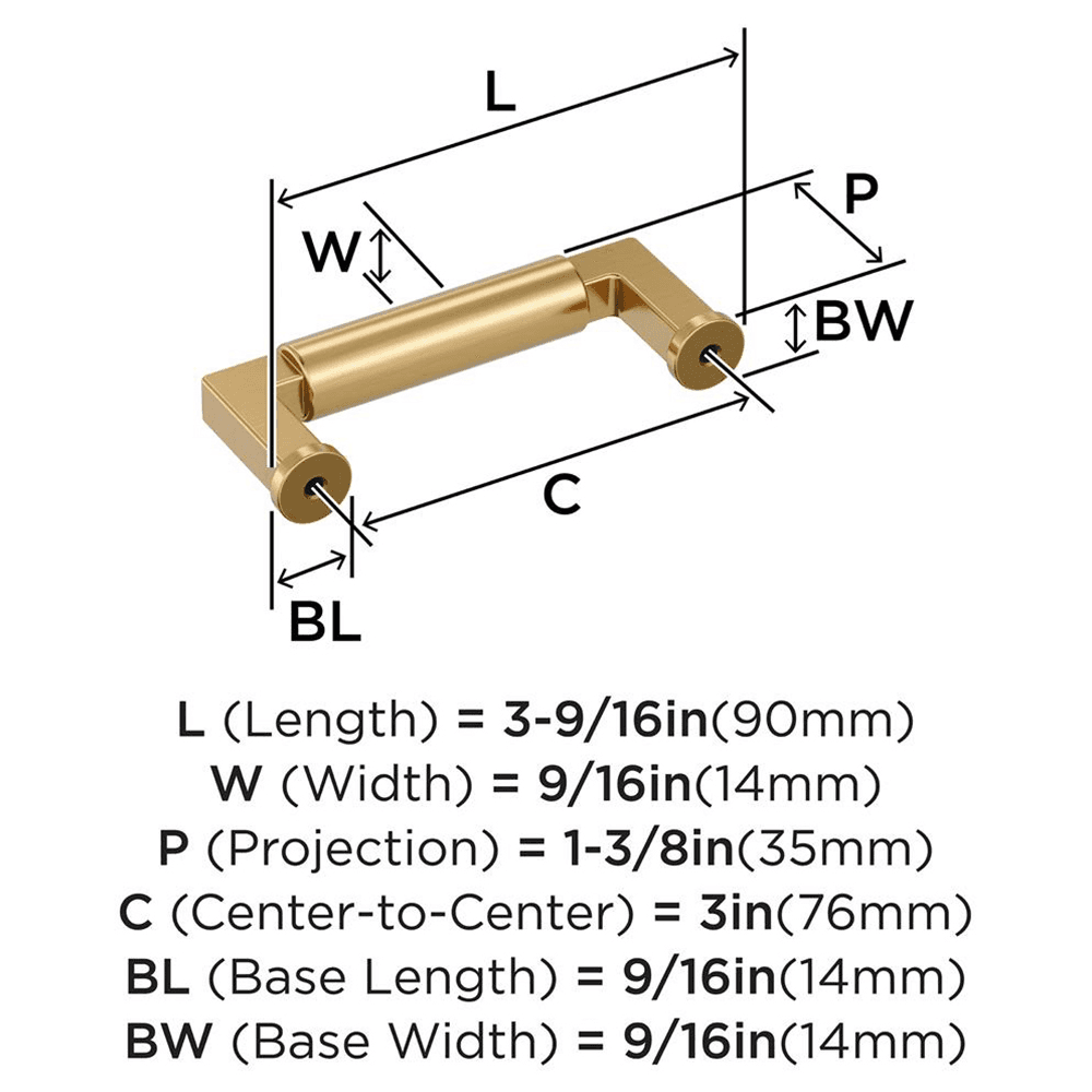 76mm Balon Cabinet Pull, Champagne Bronze Alt 1 - Image